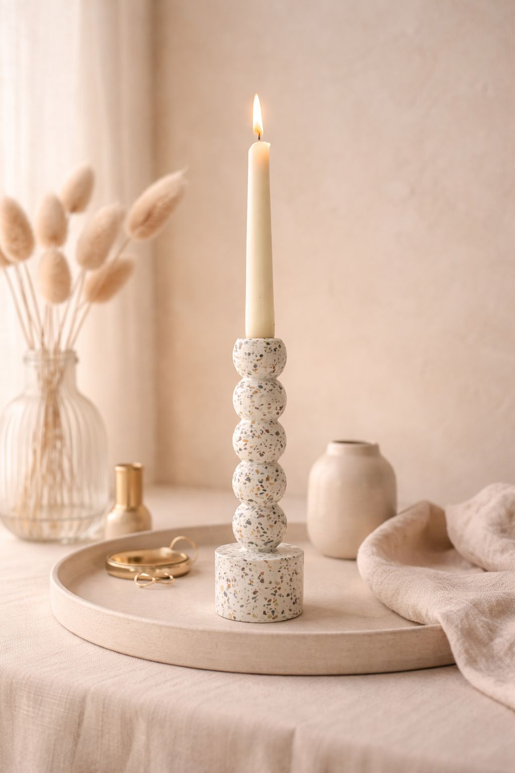 Centro Terrazzo Taper Candle Holder