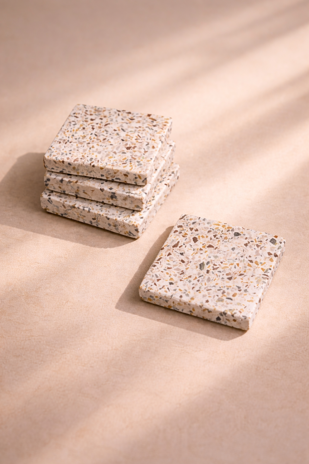 Handcrafted Terrazzo Coasters – Set of 4