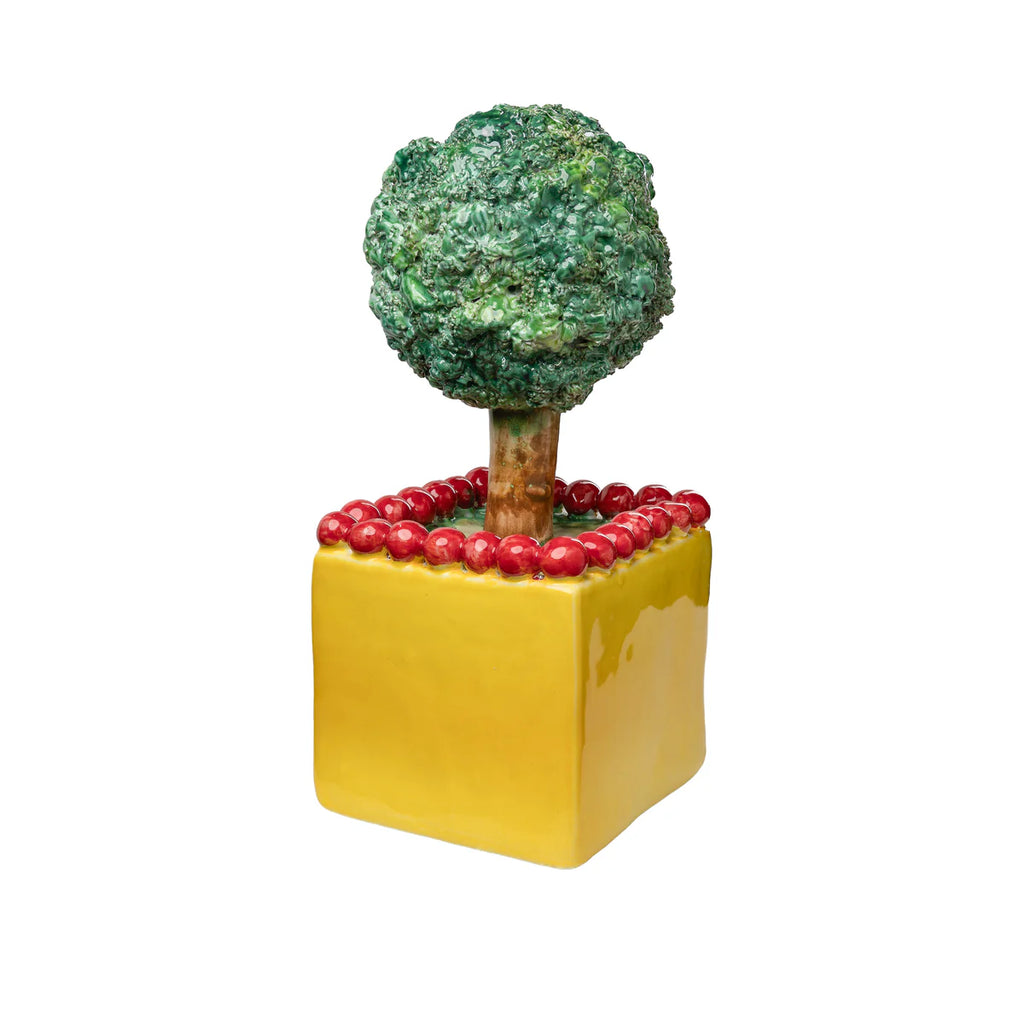 Ceramic Artichoke & Tree Topiary Tulipiere – Handmade Italian Decorative Topiary (2 Color Variants)