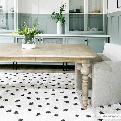 Chaia Dotted Black White Plush Rug – Modern Patterned Living Room Rug