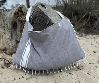 3-in-1 Cotton Beach Bag, Towel & Chair Cover – Solid Collection
