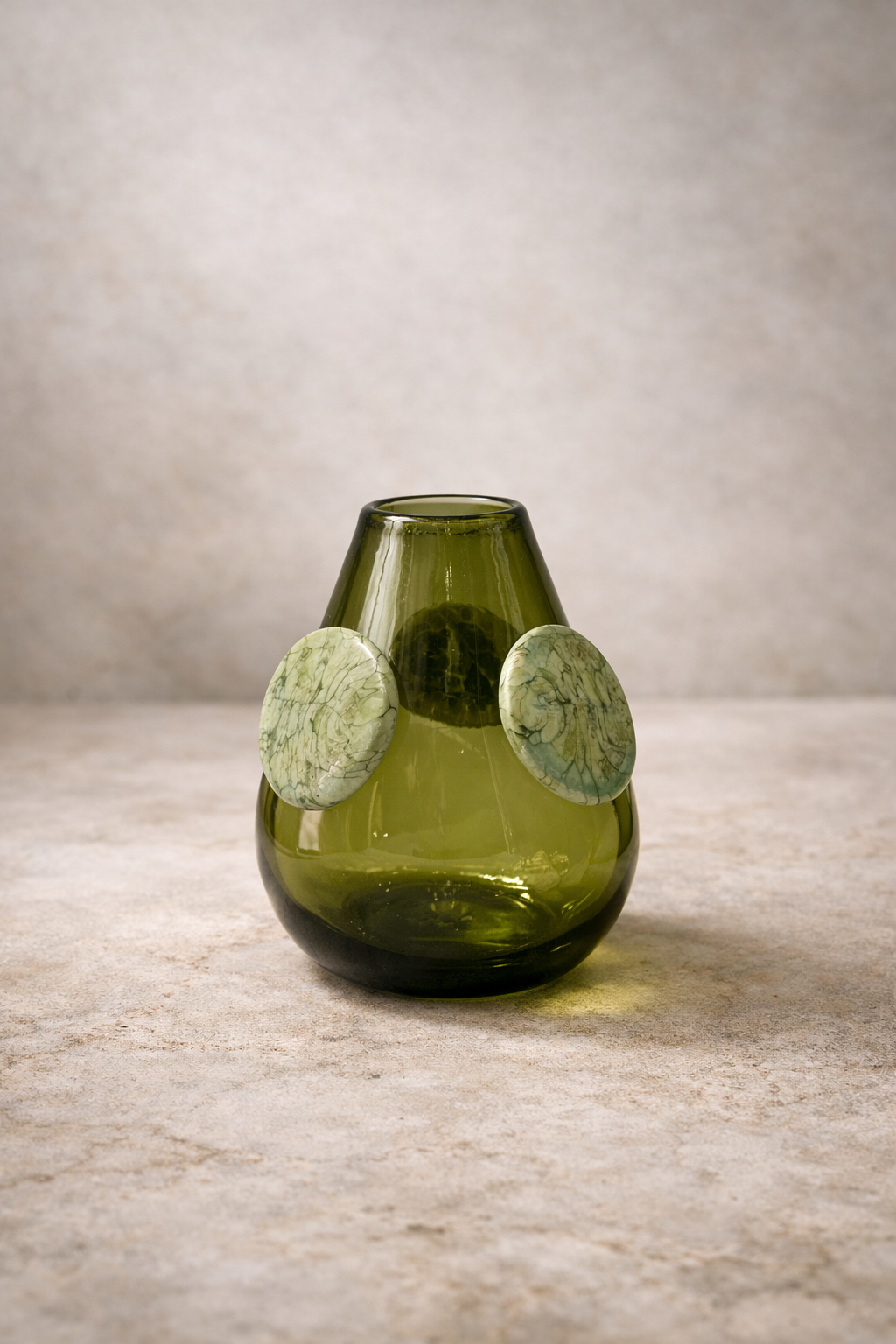 Ojo de Liebre Forest Green Recycled Glass Vase