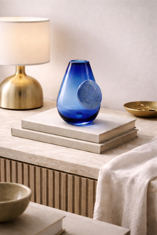 Cahuil Blue Recycled Glass Vase