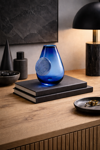 Cahuil Blue Recycled Glass Vase