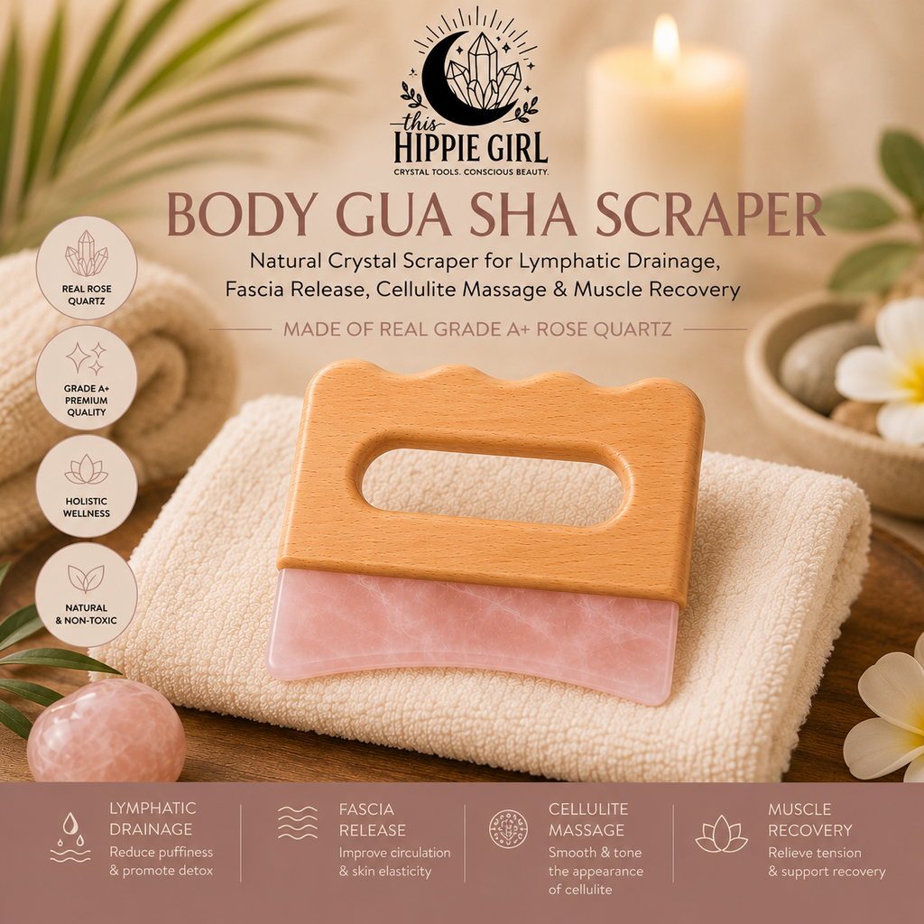 Rose Quartz Body Gua Sha – Crystal Sculpting & Massage Tool