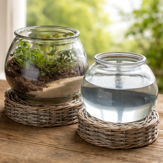 Glass Terrarium and Aquatic Display Jar Set of 2