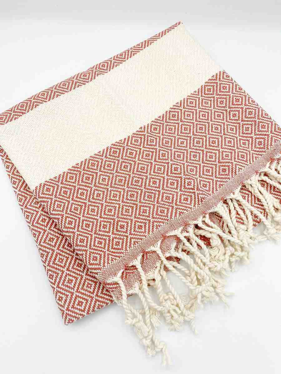 Diamond Hand Towel | Oversized Cotton Diamond Weave Towel