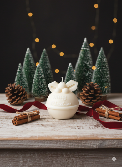 Round Bell Christmas Candle - Festive Holiday Decor for Your Home