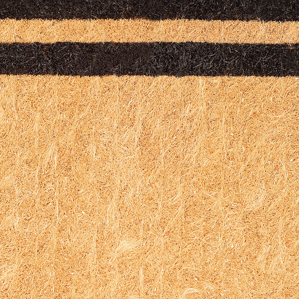 Double Black Border Natural Coir Doormat