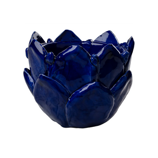 Artichoke Cachepot – Handmade Italian Ceramic Cachepot in White, Aqua, Yellow, Cobalt & Green