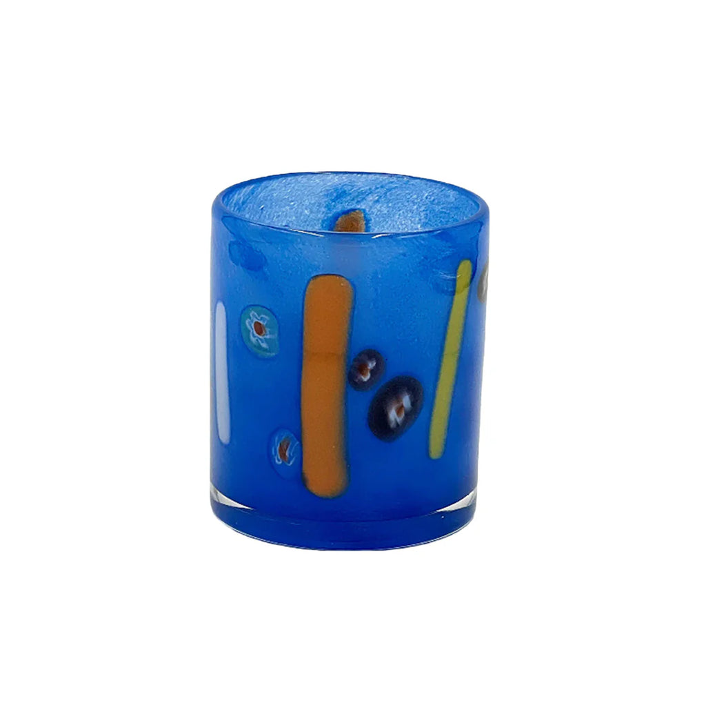 Torcello Millefiori & Stripes Tumbler – Mouth-Blown Decorative Italian Style Glass
