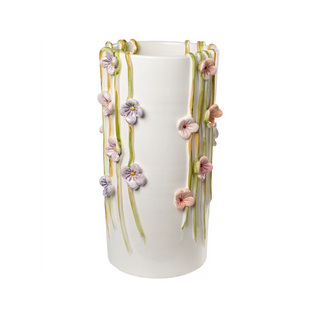 Colorful Wildflower Ceramic Vase – Handmade Italian Floral Cylinder Vase