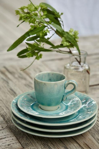 COSTA NOVA – Casafina Madeira Tea Cup & Saucer 8 oz., Blue – Elegant Ceramic Tea Set