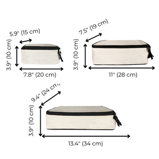 Personalized Packing Cubes, 3-pack – Cream