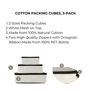 Personalized Packing Cubes, 3-pack – Cream
