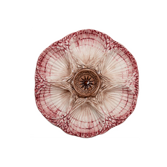 NOLA Oyster Plate, Cream & Burgundy / Pink & Green / Cobalt – Hand-Painted Portuguese Majolica Oyster Plate