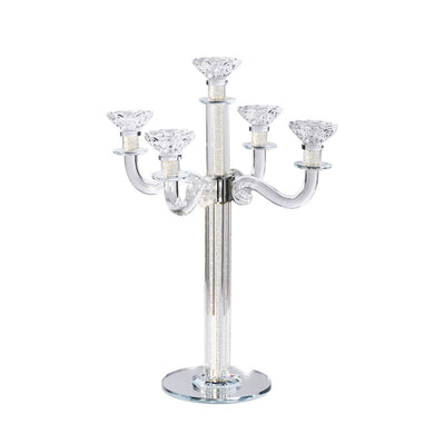 Crystal Candelabra with Mirrored Base 5 Arms