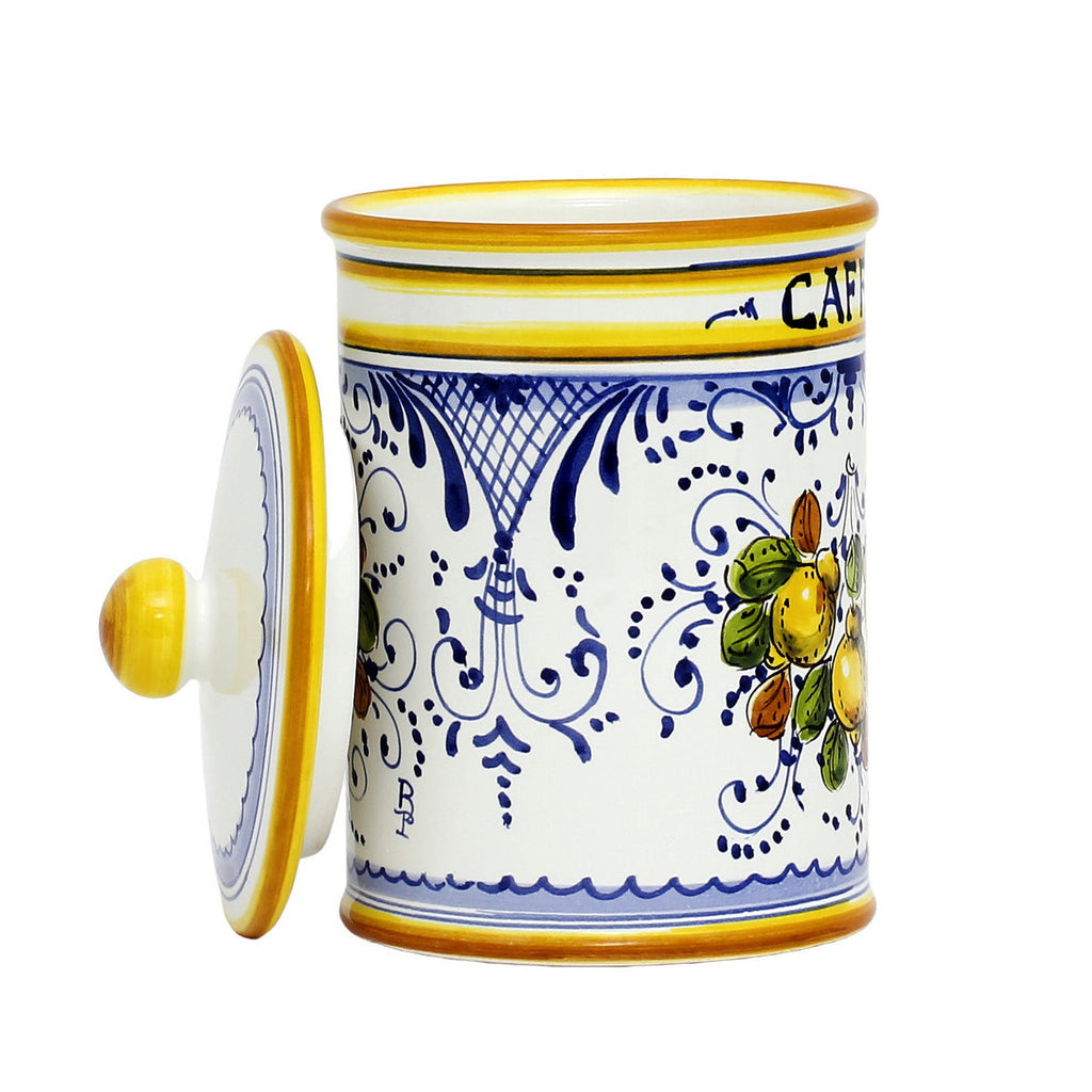 LIMONCINI: Tuscan Canister 'CAFFE' (Coffee) lemon design