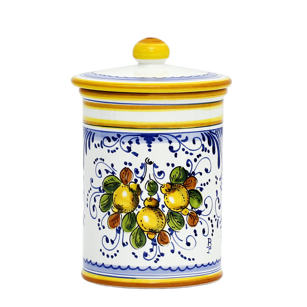 LIMONCINI: Tuscan Canister 'CAFFE' (Coffee) lemon design