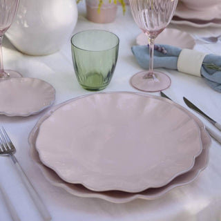 COSTA NOVA – Casafina Rosa Dinner Plate, White/Rose – Stylish Artisan Everyday Dining Plate