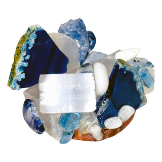 Azure Walnut & Natural Stone Place Card Holder