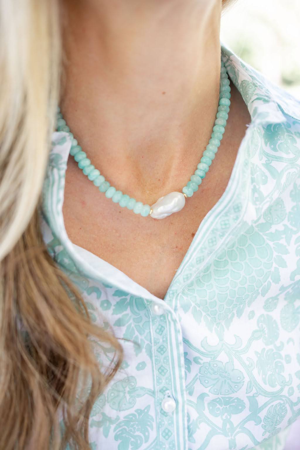 Penny Semi-Precious Stone Pendant Necklace
