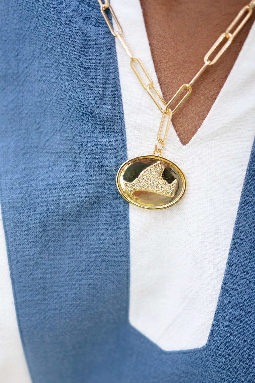 18K Gold Plated Beach Tag Charm Necklace