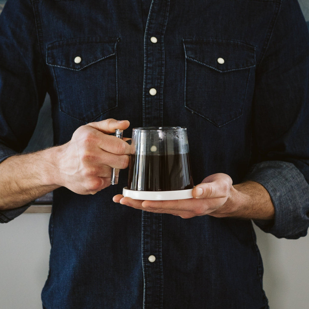 Pure Over Glass Mug with Ceramic Coaster – Sustainable Brewing in Style