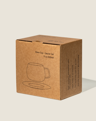 Glass Cups & Saucers Set (2) – Heat-Resistant Borosilicate Tea Cups