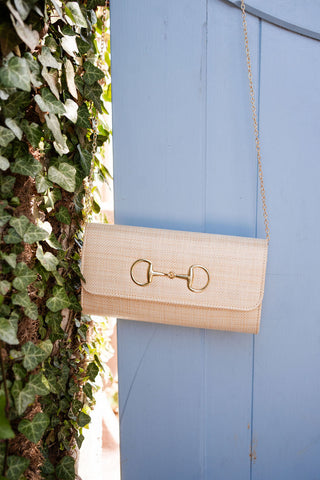 Avery Charm Straw Clutch – Convertible Crossbody