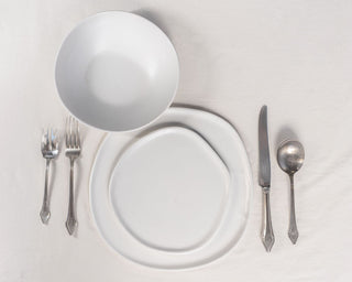 HAAND Ripple 3-Piece Dinner Setting – Handcrafted Porcelain Dinnerware Set