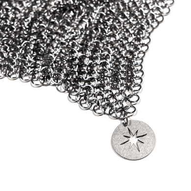 American-Made Stainless Steel Chain Mail Cast Iron Scrubber