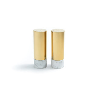 Coluna Dual Marble and Gold Salt & Pepper Shaker