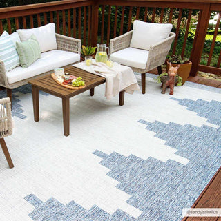 Djugun Blue Outdoor Rug – Durable Weather-Resistant Patio Carpet