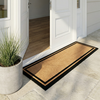 Double Black Border Natural Coir Doormat