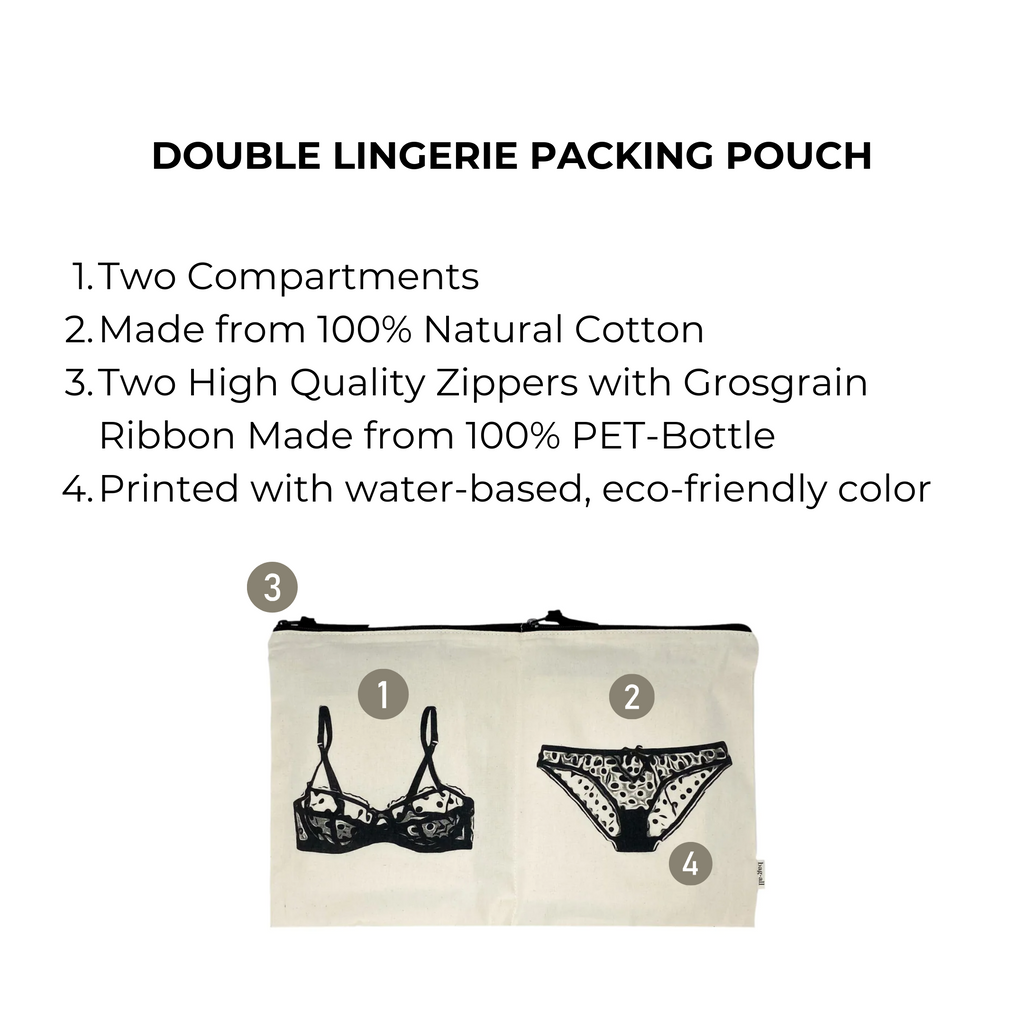 Double Lingerie Packing Pouch – Cream