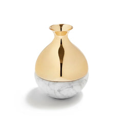 Coluna Marble & Gold Dual Bud Vase