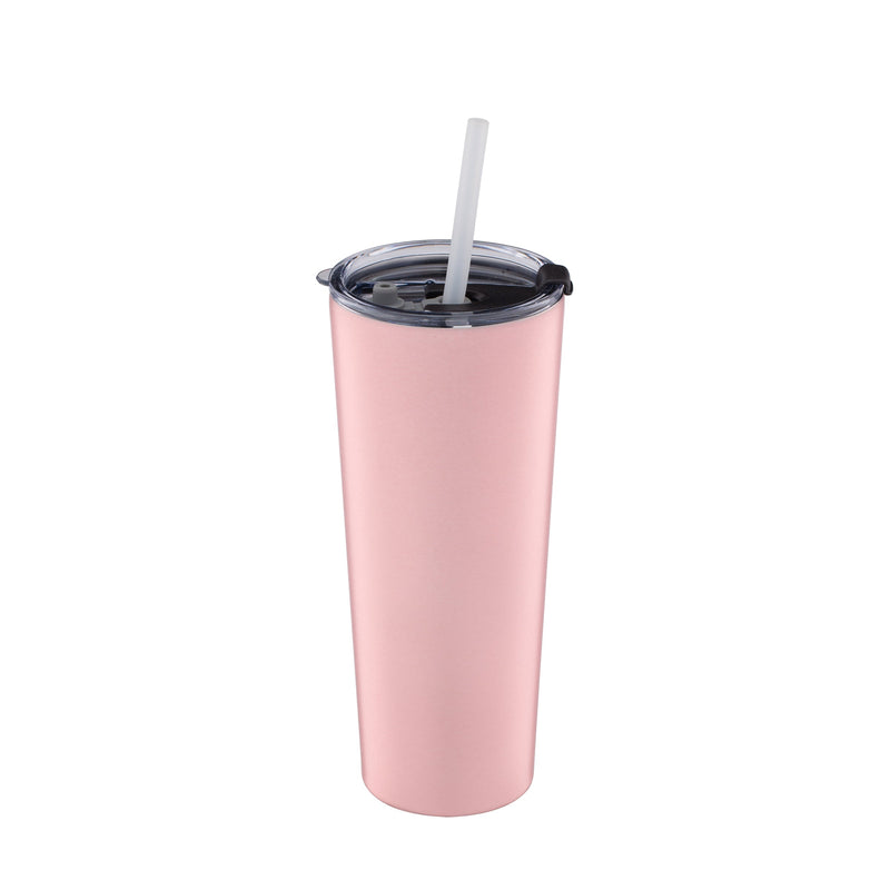 Cambridge Pink Insulated Tumbler with Straw, stainless steel