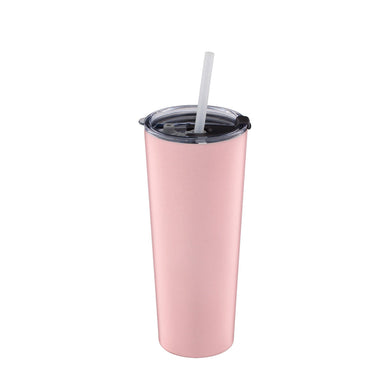 Cambridge Pink Insulated Tumbler with Straw, stainless steel