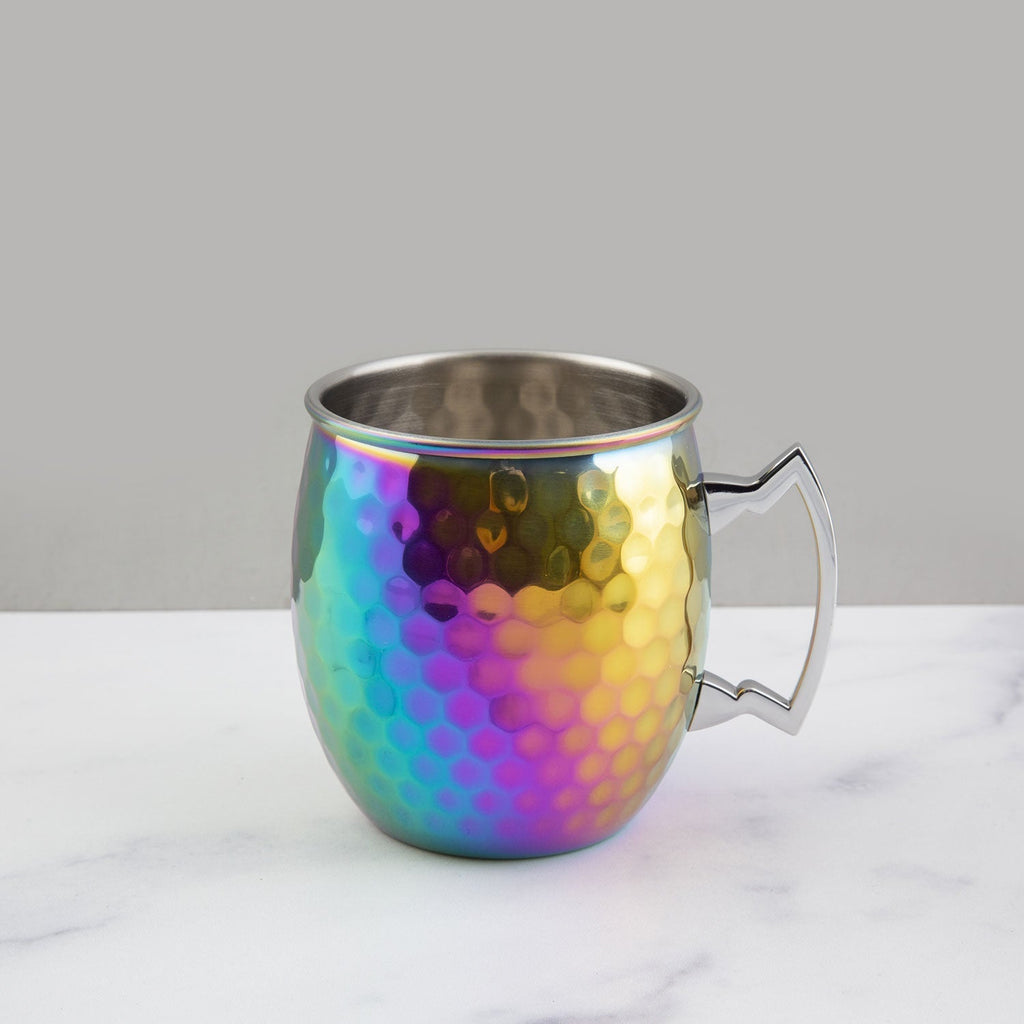 Cambridge Hammered Rainbow Moscow Mule Mugs, Set of 4, stainless steel (view 2)