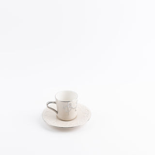 Jiwar Espresso Coffee Set 12-Pc Beige & Silver | Luxury Coffee Serveware