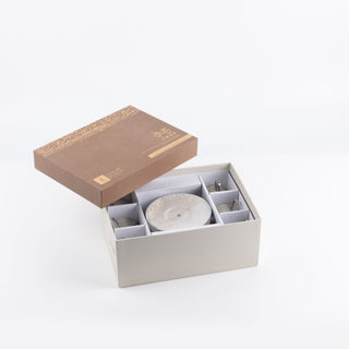 Jiwar Espresso Coffee Set 12-Pc Beige & Silver | Luxury Coffee Serveware