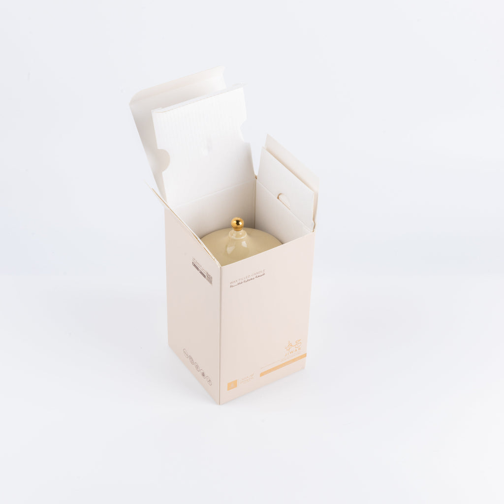Jiwar Medium Candle Citrus Bloom – Ivory & Gold | Luxury Home Fragrance