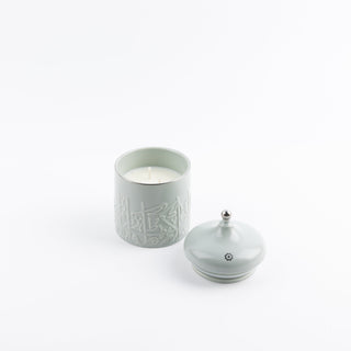 Jiwar Medium Candle Sea Rose – Mint Green & Silver | Elegant Home Décor