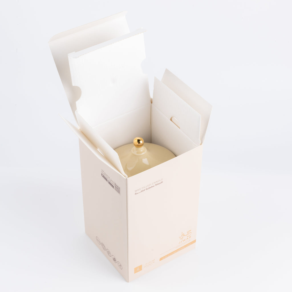 Jiwar -  Large Candle|  Citrus Bloom - Ivory & Gold