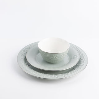 Jiwar - Dinner Set (18-Pc) - Mint Green & Silver