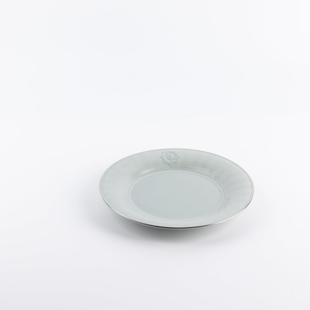 Jiwar - Dinner Set (18-Pc) - Mint Green & Silver