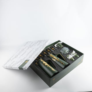 Liqa'a - Ultimate Brew Deluxe Set (21-Pc) - Olive Green  & Gold