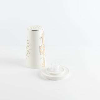 Liqa'a -  Small Lantern Candle Holder - Pearl White & Gold