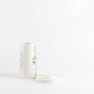 Liqa'a - Medium Lantern Candle Holder - Pearl White & Silver